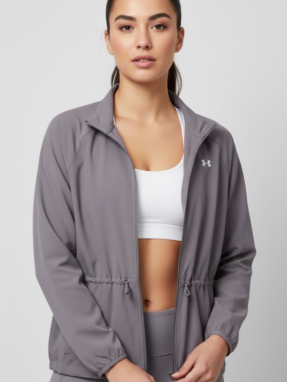 NWT Under Armour ColdGear Loose Fit Woven Cinch Jacket Muted Plum S